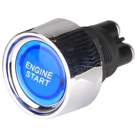 12V-24V/50A Druckstart Zündschalter Universal SPST, LED Auto Motor Start-Stopp Taste, Momentaner Startschalter für Auto LKW Boot RV ATV (Blau) (1/5)