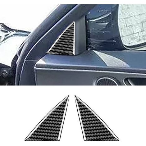 Two soft carbon fiber door triangle trim covers for 18-23 Kia Stinger (1/4)