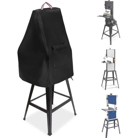 Housse anti-poussière pour scie à ruban de table de 10 à 12 pouces avec doublure douce, poignée de transport et poches de rangement latérales. (1/5)