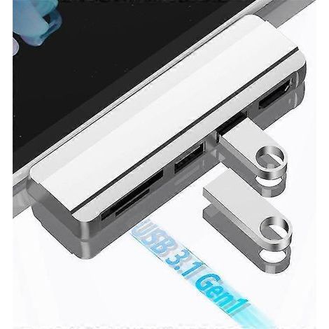 Für Surface Pro 6 5 4 Hub 5-in-1 USB-Dockingstation mit 2 kompatiblen USB 3.0-Anschlüssen und Speicherkartenleser (1/5)