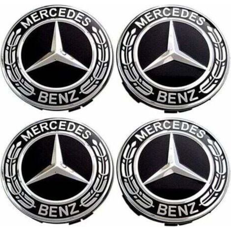 4 Pieces Hub Caps Compatible with Mercedes Benz 75mm ABS Center Wheel Cover Car Accessories,TRIMEC (1/5)