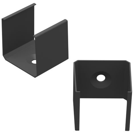 AL12-GLS3-AB-MB-m: Staffa in metallo nero per profili GLS3, clip in metallo nero