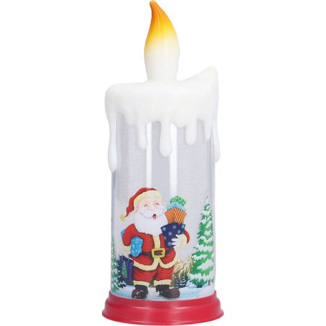 LED Flameless Christmas Candles, Santa Claus Flame Simulation, Decorative Night Light for Seniors (Type C) (1/5)