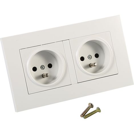 1 toma de corriente de pared, policarbonato, blanca, bidireccional, 16 A, 110-250 V CA, para interiores (1/5)