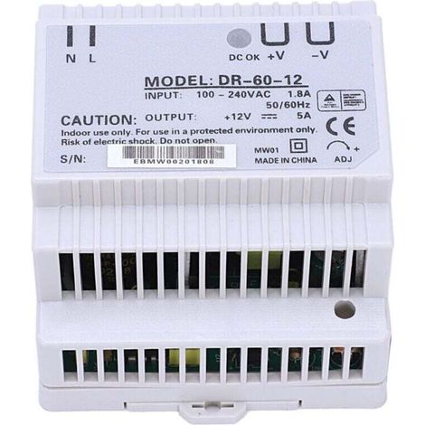 Alimentation Pour Rail Din 60W 12V Ac Dc Convertisseur -60-12 Bonne Qualité (1/4)