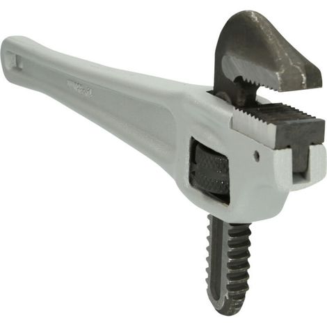 Clé à tube en aluminium – Clé à tube à poignée droite réglable – Outil de plomberie robuste – Gris, 1 pièce, 450 mm (1/3)