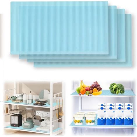 Küchenartikel – Küchenzubehör – Kühlschrankmatten – Platzsets – Vielseitig – Silikon-Schutzmatte 45 x 29 cm – Waschbar – 4er-Pack – Transparent (1/5)