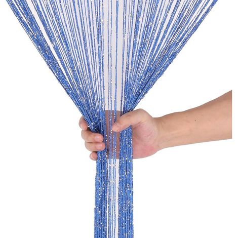 100 x 200cmCorde Rideaux Paillette Frange Panneau Fly Écran Pièce Diviseur Gland Rideau pour Portes, Porte,Windows,Maison Décoration, Événement Décoration (1/4)