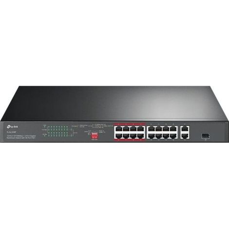 Tp-link tl-sl1218p switch di rete non gestito gigabit ethernet (10/100/1000) supporto power over ethernet (poe) 1u nero - 133210
