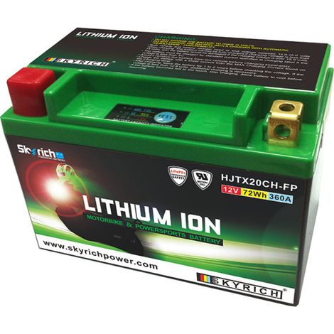 BATTERIE MOTO LITHIUM SKYRICH HJTX20CH-FP YTX16-BS YX20CH-BS