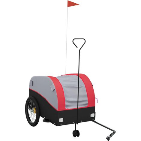 Maison Exclusive - Rimorchio da Bici Nero e Rosso 45 kg in Ferro (1/5)