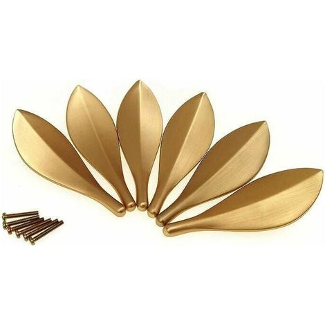 Set of 6 Fashion Art Deco Gold Leaf Furniture Door Handles MUMU (1/4)