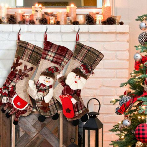 Lot de 4 crochets de cheminée pour chaussettes de Noël, crochets métalliques réglables pour décorations de Noël et fêtes. (1/5)