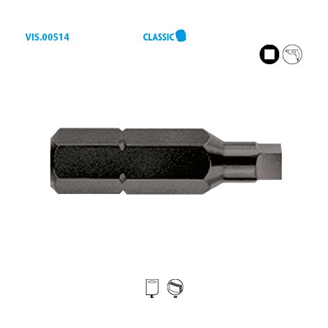 Embout de vissage série 1/4'' - CARRÉ Classic N°2 Long. 25 Boite de 15 (1/2)