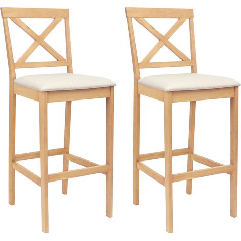 Taburete de bar 2 pcs Natural y Beige vidaXL (1/5)
