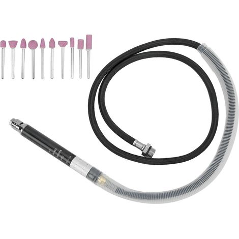 Kit meuleuse à air comprimé style crayon micro outil rotatif portable pour polissage gravure 1/8in 90psi avec 10 têtes (1/5)