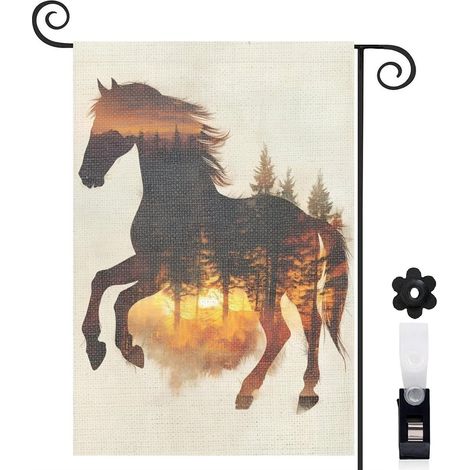 Drapeau de jardin décoratif décoration saisonnière toile épaisse double face 30 x 45 cm pour entrée maison (1/5)