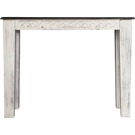 tavolino da consolle in legno di mango / acacia 110x40x76 bianco cerato CASTLE-ANTIK 241