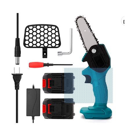21V Scie D'élagage électrique, Petites Scies électriques Pour Le Jardinage Et LExploitation Forestière, Mini Scie à Chane électrique Brossée, 2 Batteries (1/3)