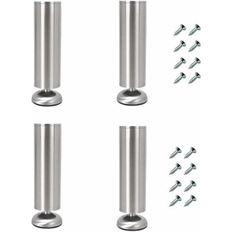 Juego de 4 patas ajustables para muebles, 30 cm de largo, de acero inoxidable extra grueso, para sofá, mesas de centro, muebles de TV y muebles de baño.