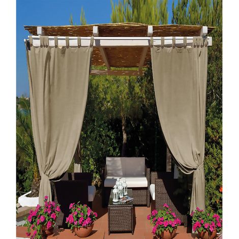 1PZ TENDA PER GAZEBO CON PASSANTI E BOTTONI TIPO 'LUX' cm.140 x H.270 - panna
