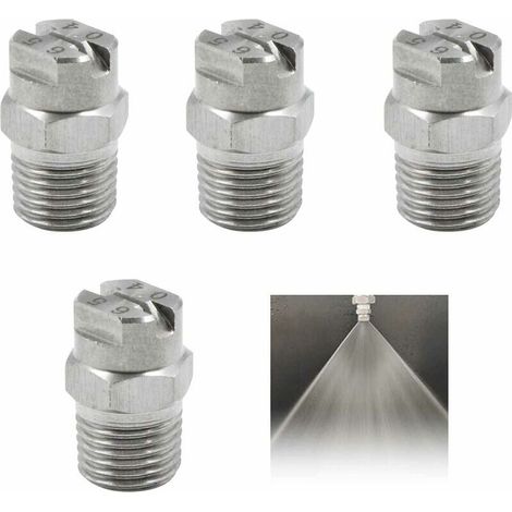 Bardusch-embouts pulvérisation acier inoxydable haute pression Pour nettoyeur surfaces Buse de Embout lavage 65 degrés Ouverture 1,3 mm Raccord fileté 1/4'' (1/5)