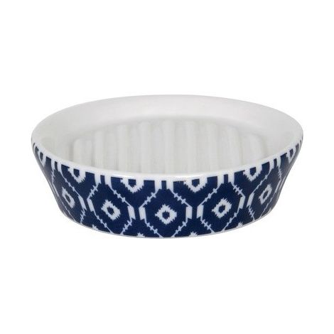 Porte Savon Céramique IKAT Bleu & Blanc MSV (1/2)