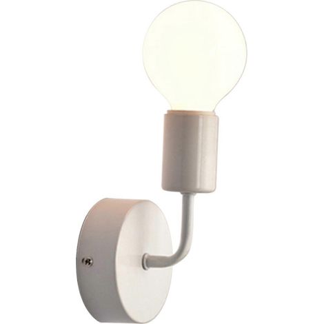 Lot de 3 appliques murales minimalistes blanches style loft rétro en fer, style campagne américaine, avec ventouses, pour couloir/allée de restaurant/bar. (1/5)
