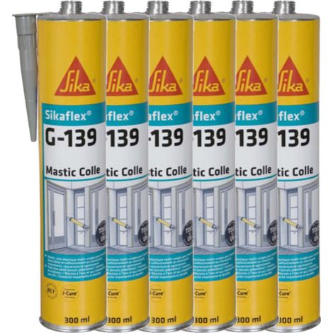 Set di 6 SIKA Sikaflex G 139 sigillanti a presa rapida - Grigio cemento - 300ml