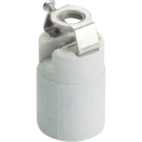 "Edison"-Porzellanlampenfassung mit E14-Aufhängung, M10/100-Gewinde, halogenfrei (bis zu 80W 2A 250V) IP20 Ø26x48mm