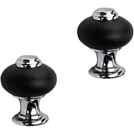 2 pièces Noir Vintage Boutons de Portes Placards poignées de portes Cabinet Tiroir Poignées Meuble Portes pour Placards Cuisine Tire Boutons Armoire Monotrou (1/4)
