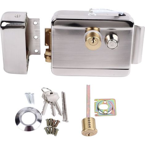Serrure de porte à commande électrique, Double tête, pour sonnette, interphone, système de sécurité d'accès, maison 12V (1/5)