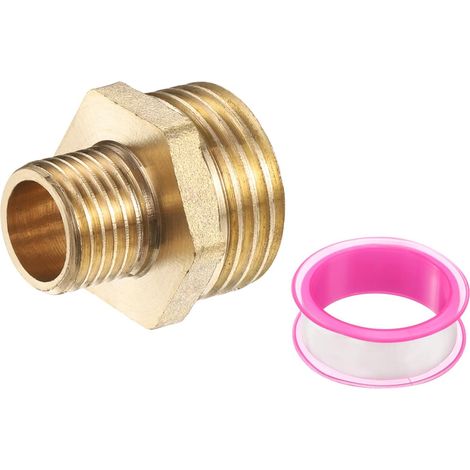Connecteur fileté 1/4" BSP Mâle x 1/2" BSP Mâle pour système de gaz (1/5)