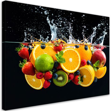 Tableau déco Fruits exotiques dans l'eau 100x70 (1/4)