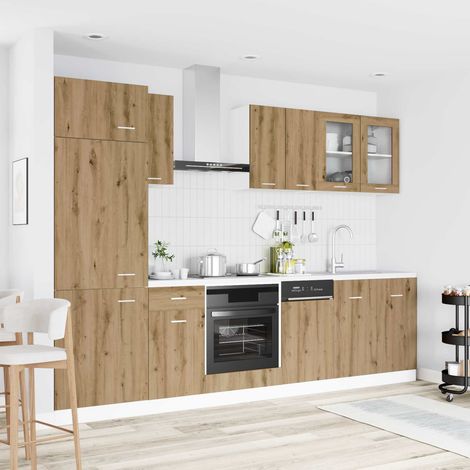 Unità Cucina Lyon 8 pcs Rovere Artigianale Legno ingegnerizzato vidaXL