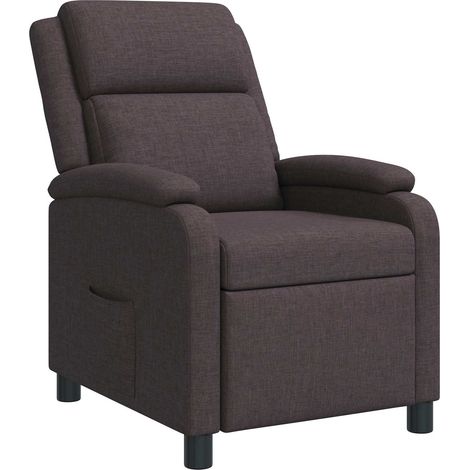Recliner Dark Brown Fabric vidaXL (1/5)