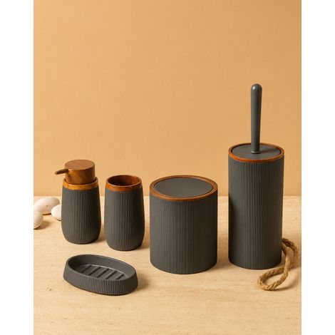 Set accessori bagno grigio 5pz London (1/2)