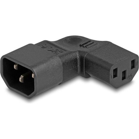 Delock 80474 Adaptateur secteur Secteur mâle C14 - Secteur femelle C13 noir 1 pc(s) Bag