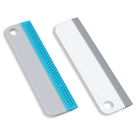 Grattoirs à vitres en silicone 16 x 4 cm, grattoirs de douche, grattoirs de nettoyage pour miroirs, fenêtres et surfaces de cuisine et salle de bain. (1/5)