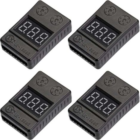 Stück LiPo-Akku-Checker-Alarmsummer mit niedriger Spannung, 100 dB, mit LED-Anzeige für 1–8 S RC Lipo Life LiMn Li-Ionen-Akku (1/4)