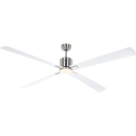 Ventilateur de plafond ECO NEO III 180, Chrome brossé - Blanc/Gris clair, Wi-Fi avec éclairage (1/2)