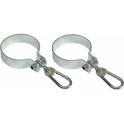 Set di 2 ganci oscillanti con moschettone per travi rotonde Ø 10 cm