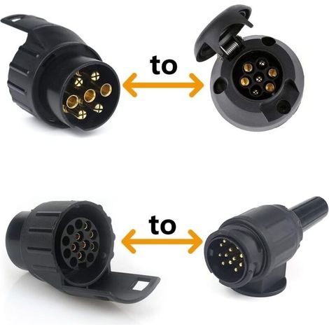7-auf-13-poliger Anhängeradapter – 12V/24V-Kupplungsstecker – ABS und Kupfer – Kompatibel mit europäischen Standardanhängern (1/4)