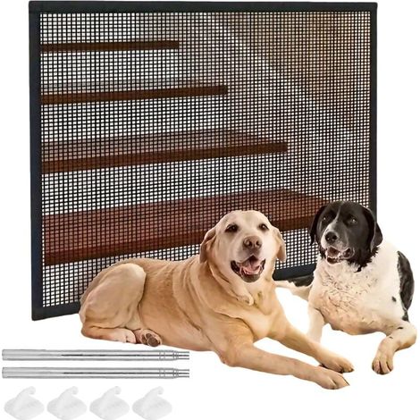 Hundegitter, Hundegitter, Treppenschutzgitter, Ohne Bohren (Treppenschutzgitter, Hundegitter), für Haustiere und Kinder, Schwarz (1/4)