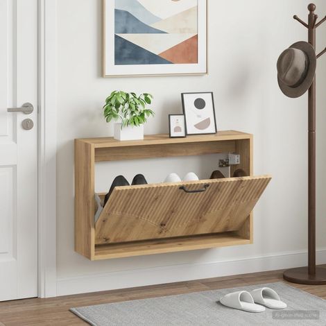 vidaXL Wall-Mounted Shoe Cabinet HOORN 71 x 17 x 43 cm Engineered Wood (1/5)