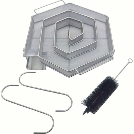 Poêle à fumer hexagonale en acier inoxydable 304 pour barbecue - Outil pratique, idéal pour les réunions de famille et les barbecues en plein air (1/4)