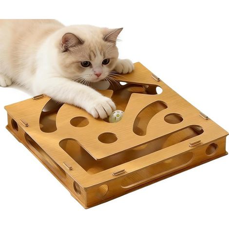 Griffoir pour Chat Griffoir en Bois avec Clochette Ball (1/5)