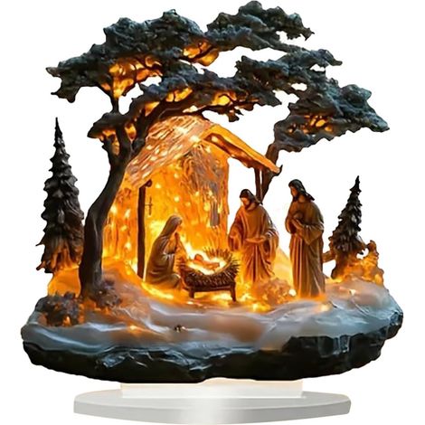 Noël Village, Nativity Scene, Baby intérieur Scene, table décoration, figurine kit pour Festive Ambience (1/5)