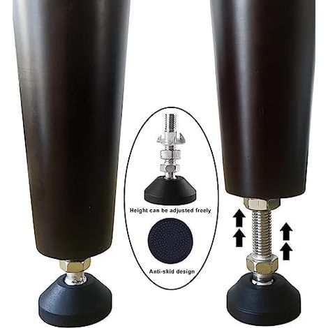 4 pièces Pied de réglage M10 x 100 mm Vis de réglage, pied de meuble Socle supporte 400 kg, pieds réglables vis de réglage, inclinaison maximale de 15° (1/5)