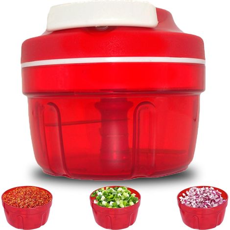 1 Hachoir Manuel, Lame Acier Inoxydable, Bol ABS, Pour Légumes Viande Ail, Cuisine Quotidienne